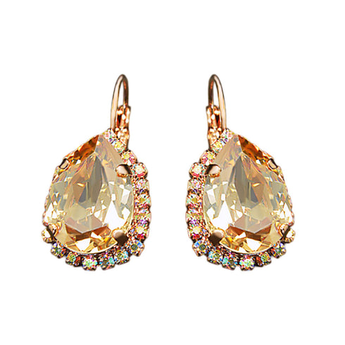 Auskarai "Debesų Lašas III (Auksinė Šešėlis)" su Swarovski™ kristalais